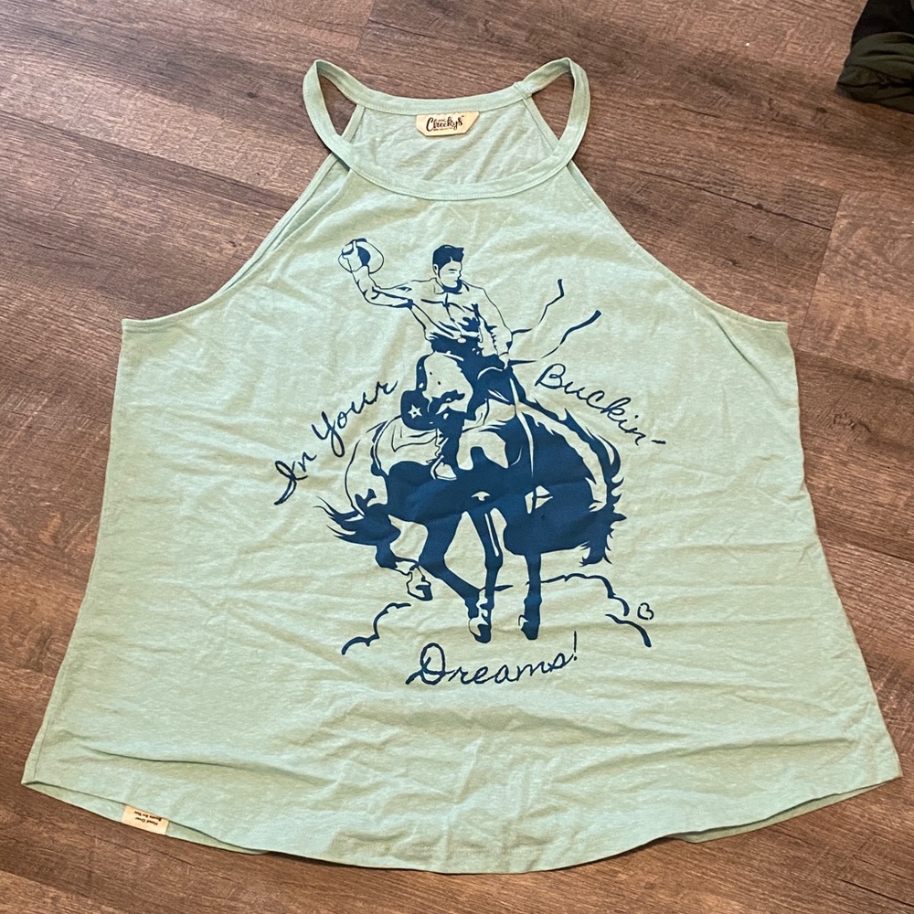 Chaser Mint Green Rodeo Graphic Tank Top